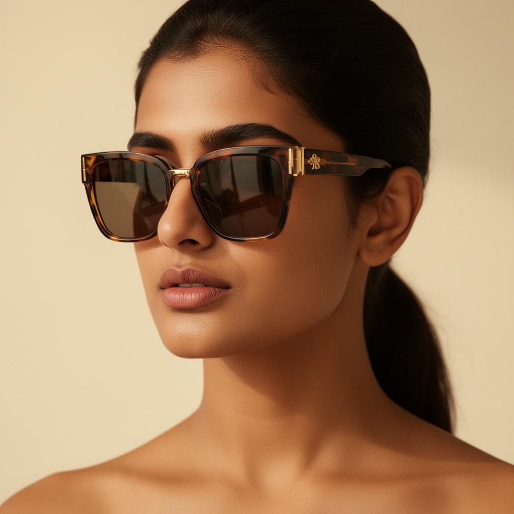 Model wearing Eyegenic sunglasses